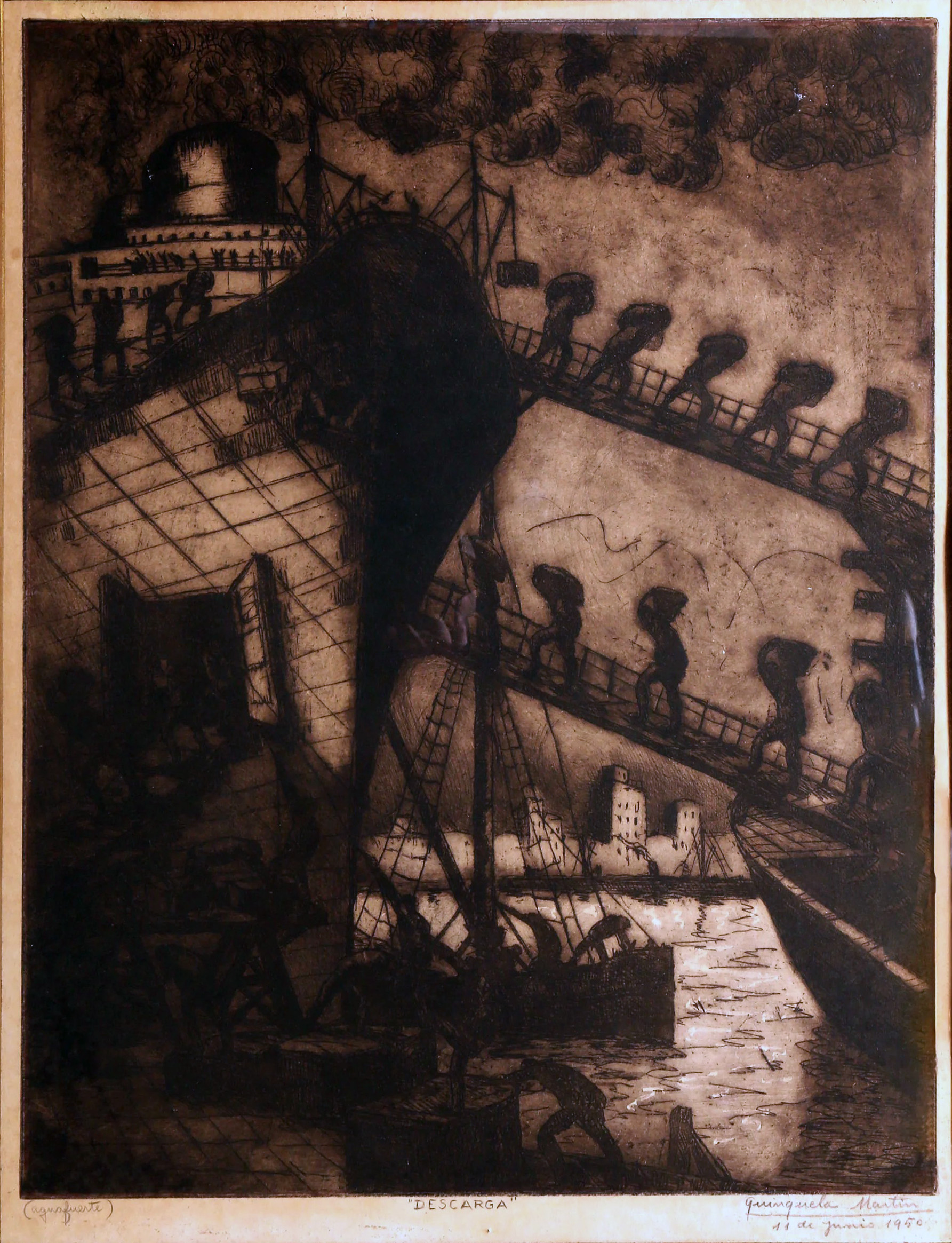 Descarga. Aguafuerte.